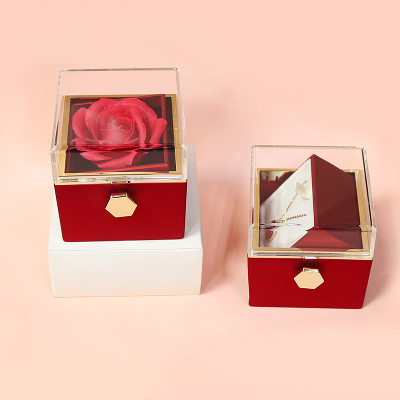 Rotating Preserved Rose Jewelry Box – Forever Rose Gift – view 6