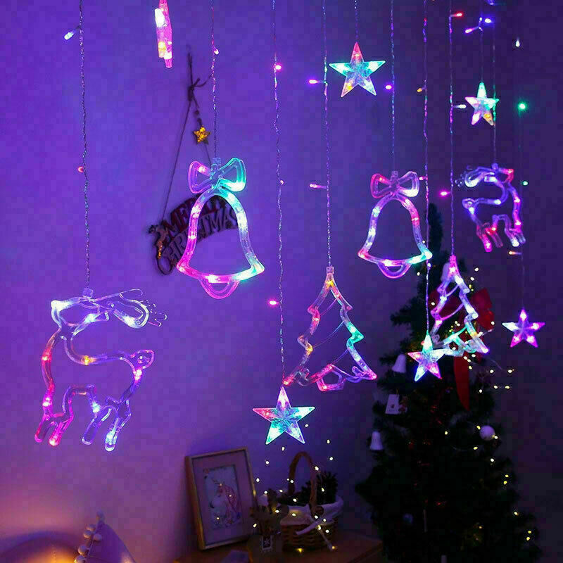 Star Curtain Lights for Windows – LED Christmas Fairy Lights – view 2