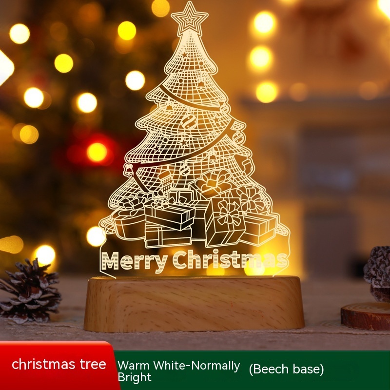 3D Christmas Gnome Night Light – Acrylic LED Table Lamp – view 8