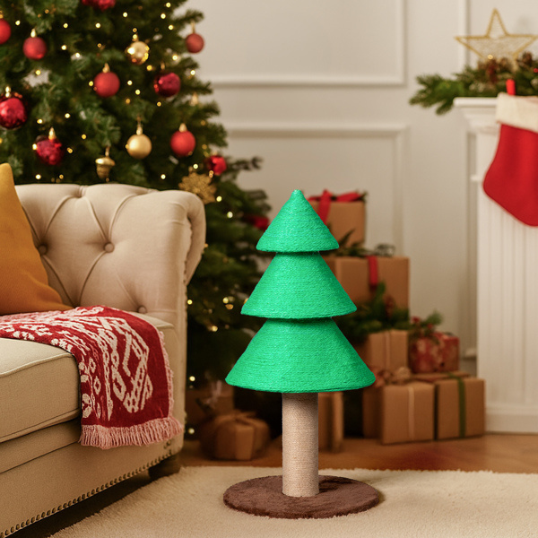 Christmas Tree Cat Scratcher – 31.5 in Sisal Scratching Post – view 8