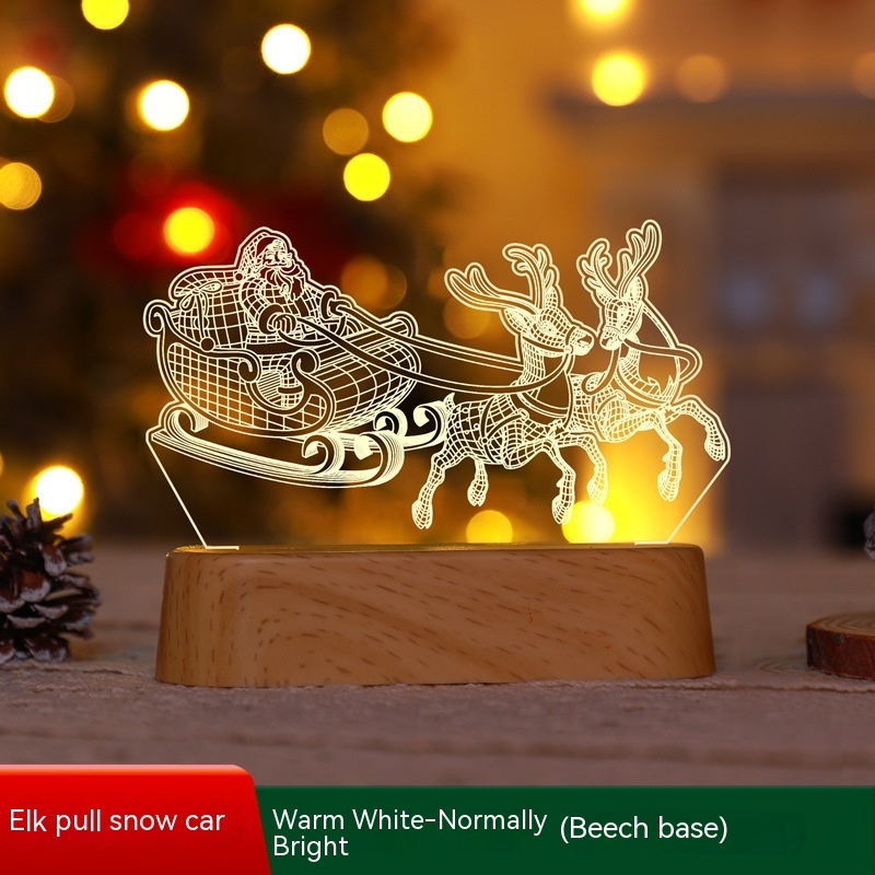 3D Christmas Gnome Night Light – Acrylic LED Table Lamp – view 6