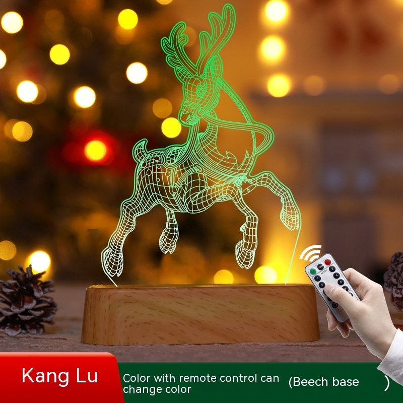 3D Christmas Gnome Night Light – Acrylic LED Table Lamp – view 10