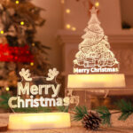 3D Christmas Gnome Night Light – Acrylic LED Table Lamp