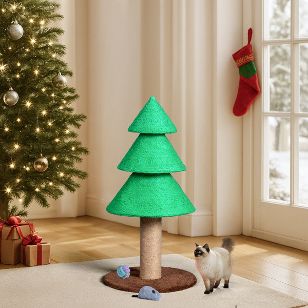 Christmas Tree Cat Scratcher – 31.5 in Sisal Scratching Post