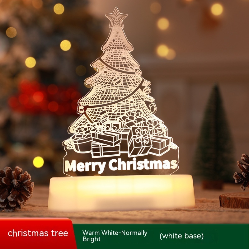3D Christmas Gnome Night Light – Acrylic LED Table Lamp – view 3