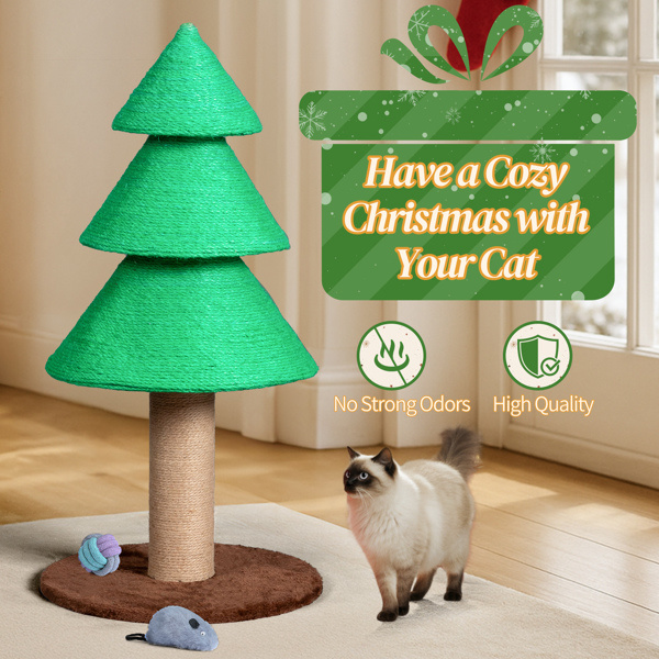 Christmas Tree Cat Scratcher – 31.5 in Sisal Scratching Post – view 5