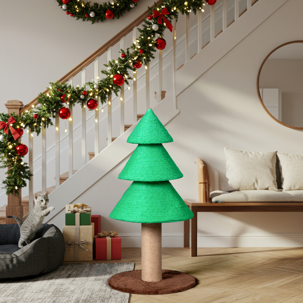 Christmas Tree Cat Scratcher – 31.5 in Sisal Scratching Post – view 7